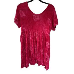 Pineapple Moon Hawaiian Inspired Tropical Crepe Crinkle Baby Doll Dress One Size